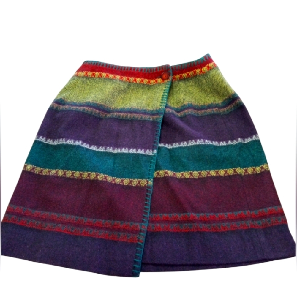The limited Colorful Striped Wool blend Skirt